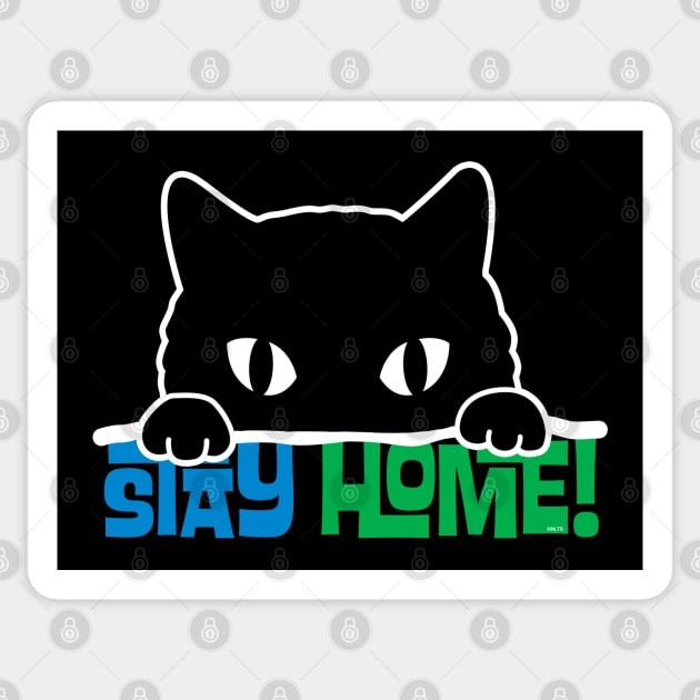 Stay Home! Black Cat Sticker by creative
